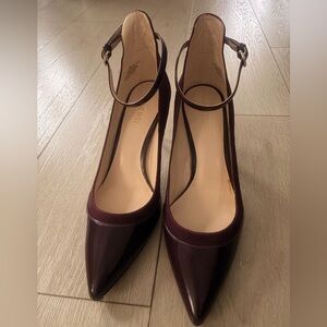 Nine West Women's Dark Burgundy Ankle Strap Heels